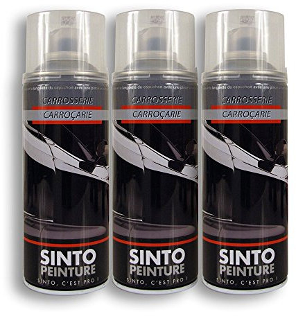 Sinto 9270976 - Pack 3 ex - Bombe Peinture Carrosserie - Vernis de Finition - Aérosol 400 ML