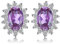 JewelryPalace Prinzessin Diana Kate Middleton 1.1ct Echt Amethyst Ohrstecker Silber 925 Damen, Lila Schmuck Set, Ohrringe Silber Zirkonia Edelstein Mädchen, Ohrstecker Silber mit Stein Frauen Geschenk