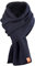 Rough Scarf - Schal, Strickschal, Langschal mit Echt-Leder Veredelung (Manufaktur13/M13) (Navy)