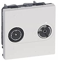 Legrand 078783 Mosaic TV-R Prise, 2 Modules pour Maintenance D'installation, Blanc
