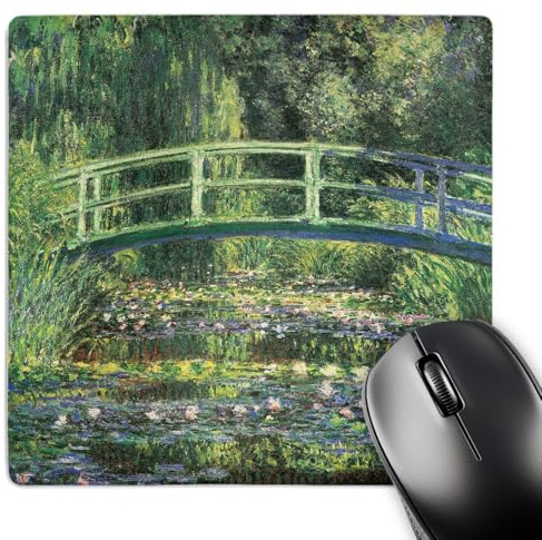3dRose mp_126630_1 8 x 8-Inch Water Lilies and Japanese Bridge Xclaude Monet 1899 Mouse Pad