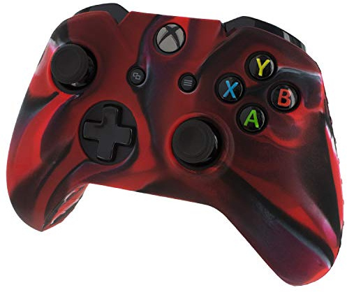 Assecure pro soft silicone skin grip protective cover for Microsoft Xbox One controller rubber bumper case with ribbed handle grip