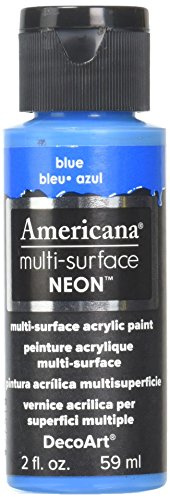 DecoArt Americana Multi-Surface Neon Paint, 2-Ounce, Blue