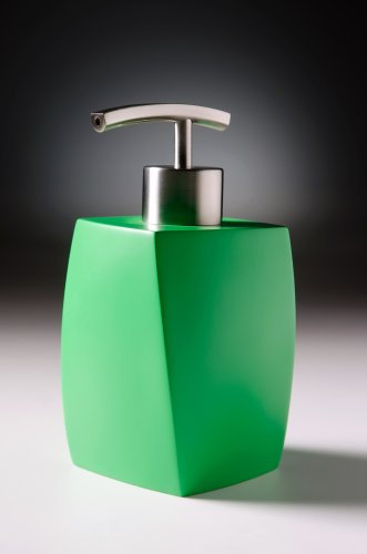 Moderner Seifenspender aus hochwertigem Kunststoff, Edelstahlpumpe, Elegantes Design, Wave Green