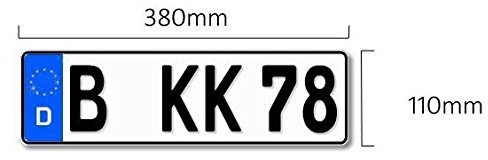 1 Euro-Kennzeichen | Kfz Kennzeichen DIN-zertfiziert für Deutschland (380x110 mm)