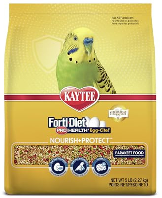 Kaytee Forti-Diet Pro Health Egg-Cite Nourish+Protect Parakeet, Supports Breeding and Molting, Nutrition Backed by Science, Digestive Health, 5 pounds
