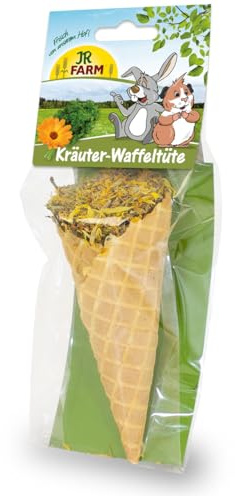 Kräuter-Waffeltüte Ergänzungsfuttermittel für Zwergkaninchen, Meerschweinchen, Ratten, Hamster, Mäuse, Chinchillas und Degus.
