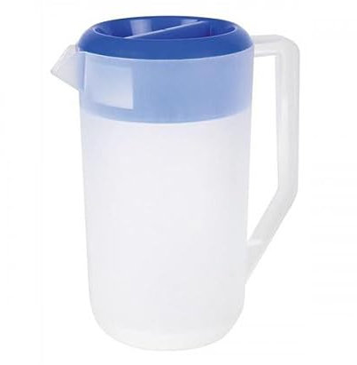 SECO 2.4L Polypropylene Jug with Lid - Made from Polypropylene. Shatterproof, for Regular use in Offices, Hospitals, canteens and Ideal for Outdoor use - Clear