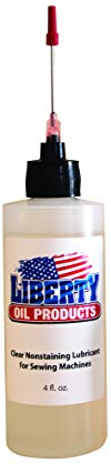 Liberty Oil, the Best 100% Synthetic Oil for Lubricating All Moving Parts of your Sewing Machine. Large 4 Ounce Bottle.