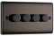 BG Electrical Intelligent Quadruple Wall Dimmer Switch, 2 Way, Raised Profile, Round Edges, Nexus Metal, Black Nickel 200W, NBN84