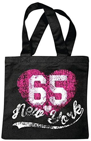 I Love New York City Amerika California USA Route Stoffbeutel Baumwolltasche Shopper Umhängebeutel 38x42cm lange Henkel wiederverwendbar waschbar Einkauf Alltag Schule Uni Geschenk Farbe Schwarz