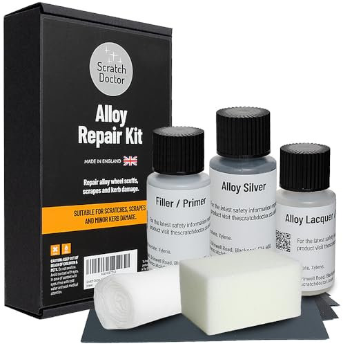 Scratch Doctor Alloy Repair Kit Restore Car Wheel Scuffs and Scrapes With Ease Complete Kit Including Paint Primer and Lacquer (Silver)