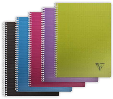 Clairefontaine 329116C - Spiralheft / Kladde Linicolor Intensive, DIN A4 21x29,7 cm, 90 Blatt 90g französische Lineatur, Einband aus PP, farbig sortiert, 1 Stück