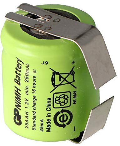 GP GP25AAH Akku NiMH 1/3 AA Mignon Lötfahne U-Form