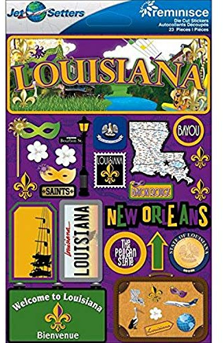Reminisce Jet Setters 2 3-Dimensional Sticker, Louisiana