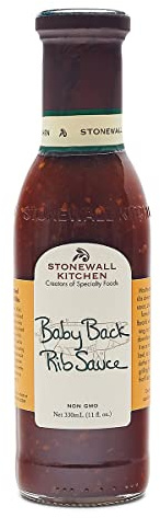 Stonewall Kitchen Baby Back Rib Sauce, 330 ml mild, smoky, spicy-sweet BBQ sauce, particularly tasty with ribs and beef, as a marinade, for glazing or for dipping