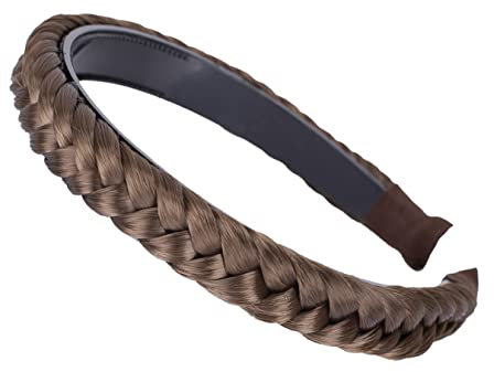CAISHA Haarreifen Zopf Geflochten Haarteil Haarband Kopfschmuck Haarschmuck Braun HHR3