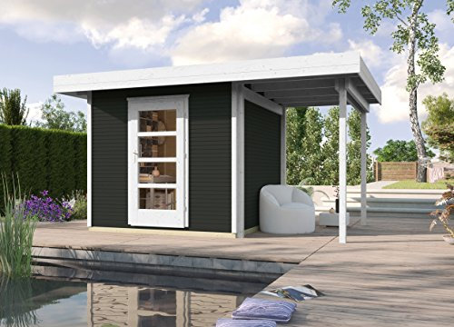 Gartenhaus 28mm weka Designhaus wekaLine 172A Gr.1 anthrazit 399x284cm