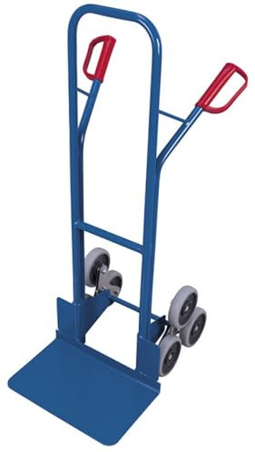 Treppenkarre mit 2 dreiarmigen Radsternen RAL5010 Enzianblau Sackkarre