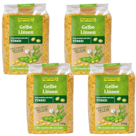Rapunzel Bio Linsen gelb, 4er Pack (4 x 500g) - BIO