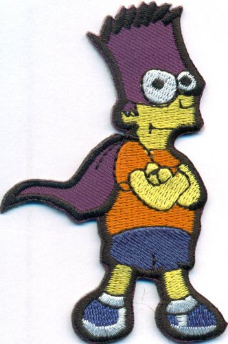 Superman Bart Simpson EL Barto Biker Rockabilly Punk Aufnäher Aufbügler Patch