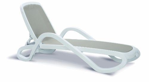 Beauty.Scouts Gartenliege Stapelliege Well Being Liege Rolliege Stettin Weiss/grau