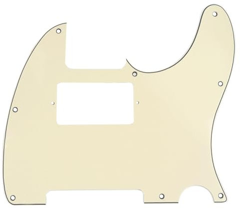 Musiclily 8 Löcher Humbucker Tele Pickguard Gitarre Schlagbrett für Fender American/Mexican Standard Telecaster Modern Style E-Gitarre,3 lagig Crème