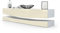 Vladon Lowboard City, Made in Germany, TV-Kommode mit Sockelelement, 1 offenem Fach und 3 Schubkästen, Weiß matt/Creme Hochglanz (178 x variabel x 39 cm)