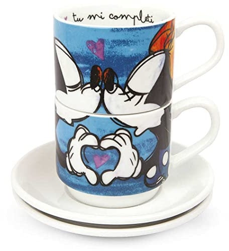 Egan Set 2 Kaffeetassen Mickey Mouse Stapelbar PWM02I/B blau