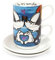 Egan PWM02I/B Set Tazze Caffe, Modello Sweet Love, Porcellana, Blu, 2 unità, 80 ml