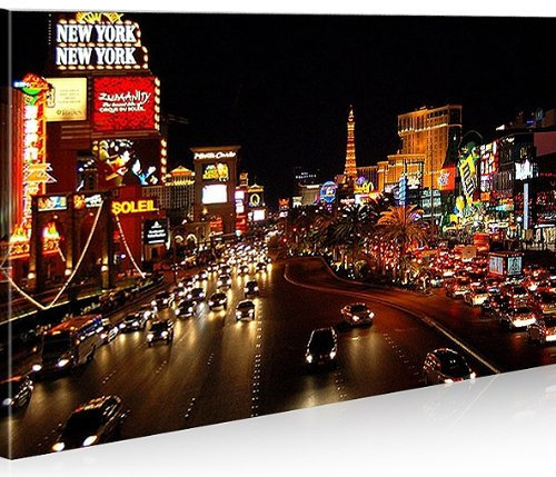 islandburner Bild Bilder auf Leinwand The Strip Las Vegas Casino 1p XXL Poster Leinwandbild Wandbild Dekoartikel Wohnzimmer Marke