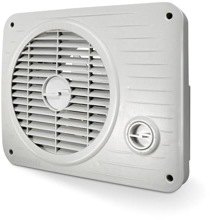 Suncourt ThruWall Room-to-Room Transfer Fan — Quiet Through Wall Vent Fan Improves Air Circulation Between Rooms Up To 200 Sq. Ft. | Hardwired, Variable Speed Dial (TW208)