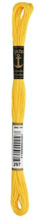 Anchor Sticktwist 4635000-00297 ginster Stickgarn, 100 % Baumwolle