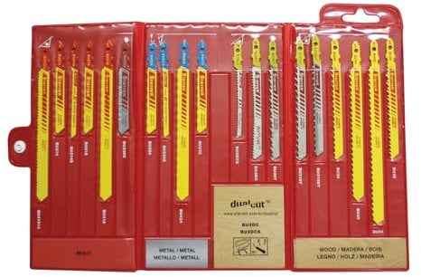 Starrett HSS Bi-Metal Jigsaw Blades - 19-Piece Assorted Set for Cutting Wood, Metal & Plastics - BU4