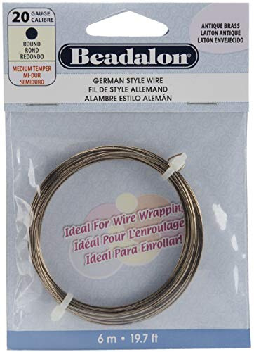 Beadalon German Style Wire Antique Brass Color 20 gauge 19.7 ft. roll