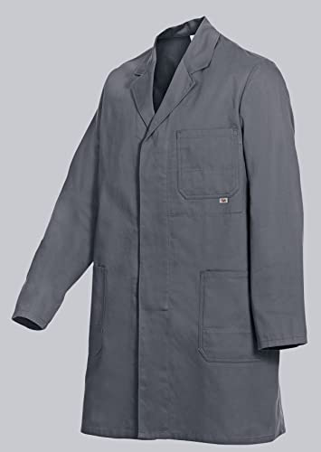 BP Workwear Basic 1310-150-53 Arbeitsmantel - Verdeckte Knopfleiste - Reine Baumwolle - Normale Passform - Größe: 64/66 - Farbe: dunkelgrau