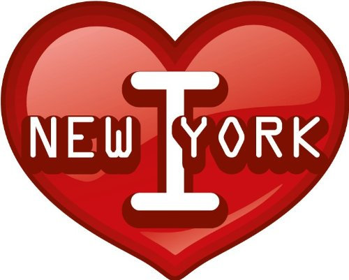I Love New York State Heart USA Hochwertigen Auto-Autoaufkleber 12 x 10 cm