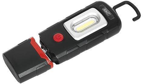 Sealey LED3601, torcia da ispezione, LED, ricaricabile, ai polimeri di litio, nero, LED3601