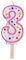 PME Kerze, Nummer 3, Kunststoff, Rosa, 4 x 1 x 6.3 cm