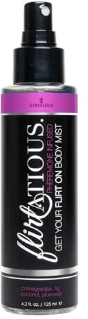 Sensuva Flirtatious Pheromone Body Mist Spray Körperspray Granatapfel Feige Kokosnuss 125 ml