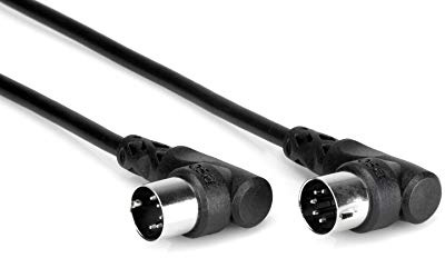 Hosa MID-305RR standard MIDI Kabel, abgewinkelter Stecker für In und Out an beiden Enden, 5 ft, 1,5 m Länge