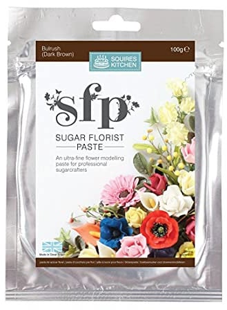 Squires Kitchen Sugar Florist Paste (SFP) Bulrush Dark Brown 100 Gram
