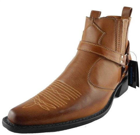 Mens US Brass Tan Cowboy Western Boots Eastwood Size 10