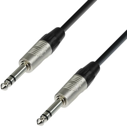 Adam Hall Cables 4 STAR BVV 0600 - Symmetrisches Kabel, Rean 6,3mm Klinkenstecker stereo auf 6,3mm Klinkenstecker stereo, schwarz, 6m