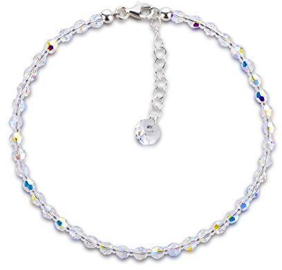 Schöner-SD Fußkette aus funkelnden Markenkristall-Perlen Crystal-Aurora-Boreale