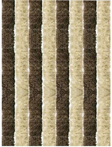 Arsvita Flauschvorhang Türvorhang (90x200 cm) in Beige-Braun als Insektenschutz für Balkon, Terrasse oder Wohnmobil, Wohnwagen, Pavillon