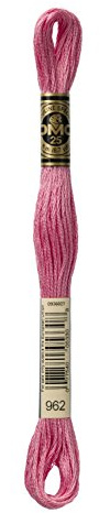 DMG Plaid Cotton Thread, Variegated for Stitching, 8 Metres 12-Pack Dusty pink