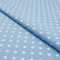 Stoff Meterware Punkte 7 mm Baumwolle - 1 Meter, Schadstoffgeprüft, Gepunktet, Tupfen, Dots, Baumwollstoff, Kinderstoff, Dekostoff, Karneval, Fasching, Kostüme (Weiß auf Hellblau)