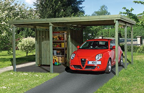 Weka Carport 607 Größe 1 kdi Carport mit Geräteraum