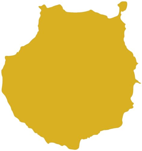 Samunshi® Gran Canaria Insel Aufkleber Inselaufkleber 7,5 x 8cm goldmetalleffekt